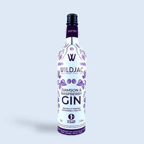 Wildjac Damson & Raspberry Gin | 37.5% abv 70cl | Frugalpac 100% Eco friendly Sustainable Bottle