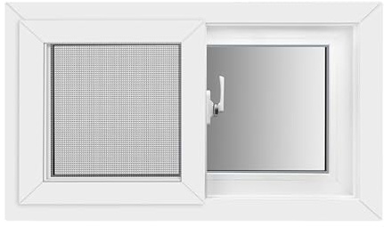 Fönster horisontellt källarfönster, infälld montering akterfönster,aluminiumram skjutfönster, härdat glas källarfönster, skjul ersättningsfönster (85 x 50 cm)
