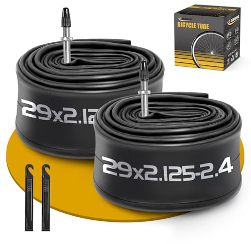 Set mit 2 Schläuchen, 29 Zoll, FV48 mm, Presta-Ventil, kompatibel mit Schlauch 29 x 2,125/2,2/2,25/2,3/2,35/2,4, für Mountainbike/Fahrrad