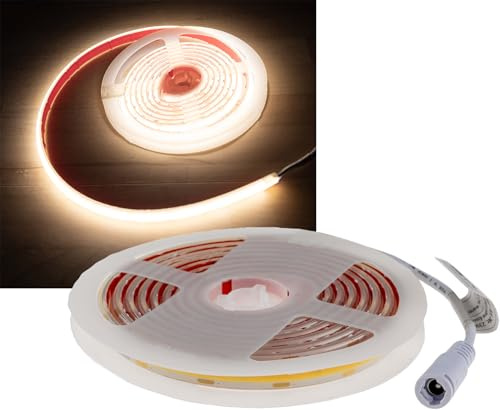 ChiliTec LED Stripe 2m COB Dimmbar Streifen IP65 Wetterfest 12V 19Watt 1916 Lumen 4200K alle 5cm kürzbar Selbstklebend Innen Aussen Lichtband Strip Neutralweiß