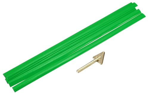 sourcing map 5 aste per saldatura in plastica verde, 9,5 mm x 250 mm, nastro piatto in polietilene, con strumenti di levigatura per riparare serbatoi d'acqua, carrelli elevatori, pallet, bidoni della