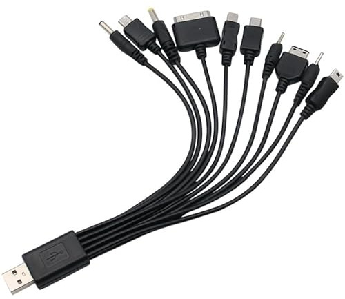 Postuvix Multi Phone Charger Cable: 10 in 1 Universal USB Charging Adapter Cables Kit - Charging Cables For Multiple Devices Compatible With Samsung Lg Huawei Zte And Sony Ericsson Nokia Psp