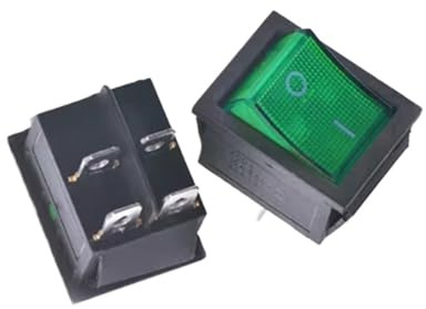 KCD4 interrupteur à bascule 2 positions 4PIN équipement électrique marche-arrêt avec interrupteur d'alimentation léger 16A 250VAC(Green light,3PCS)