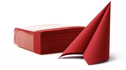 VelaHub Soft Point 50, Hochwertige, Einwegserviette, 38x38 cm, 1/4 Falz, Burgundy