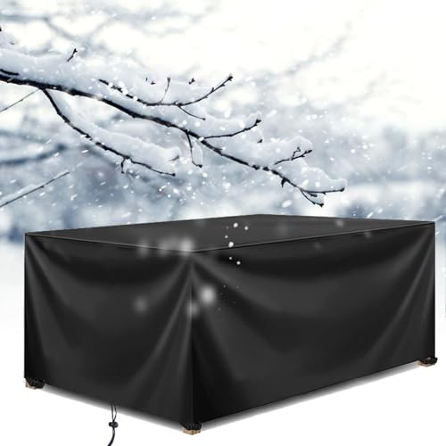 HNKDKJ Housse de Jardin Exterieur Imperméable Housse de Protection Salon de Jardin, 210x65x85cm/LxWxH 420D Tissu Oxford Rectangulaire Housse de Table de Jardin Étanche pour Chaise et Table de Jardin