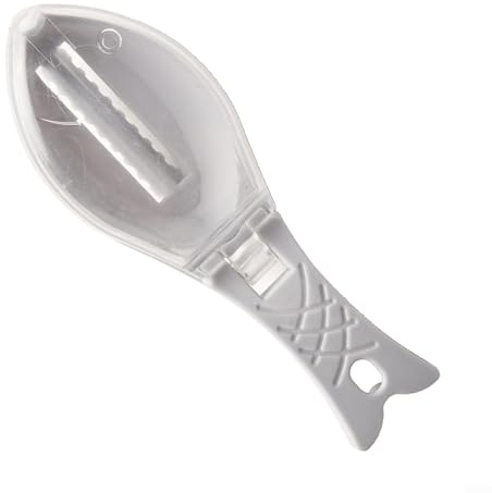 Cepillo ergonómico de escamas de pescado eficiente para limpieza rápida de peces, incluye cubierta protectora para uso desordenado