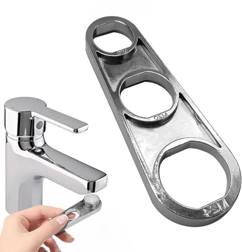 NONEOYNO Faucet Aerator Removal Tool, Multi-Use Aerator Key Wrench for Kitchen Bathroom Sink Tap, Durable Zinc Alloy Faucet Aerator Key for Easy Installation & Maintenance