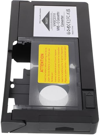 Angoily Adaptateur VHS-c à VHS pour Caméscopes Conversion Stable de Cassettes Vidéo ½ Pouce Boîtier Compact Portable Plastique Compatible avec Divers Lecteurs Vidéo Non Compatible Minidv