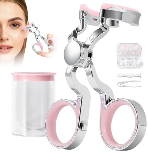 Applicatore e Rimuovi Lenti a Contatto - Divisore Palpebre con Pinzetta per Lenti Morbide e Rigide - Accessorio Portatile con Custodia da Viaggio, Pink