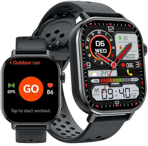 GPS Smart Watch for Men Women with Compass/Barometer/Altimeter & Call Function 2.06 HD Touch, 5ATM Waterproof Fitness Tracker with 178+ Sports Modes, Heart Rate/SpO2/Sleep Monitor(Android/iOS) ﻿