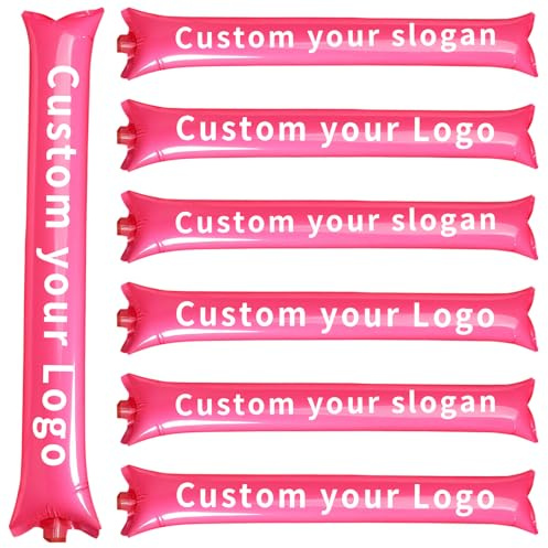 BONDUN Custom Inflatable Thunder Sticks with Single-Color Logo/Text/Image,100 Pcs,10×60cm – Personalized Cheer & Noise Makers for Concerts, Football Games, Basketball Games, Sports competitions (100)