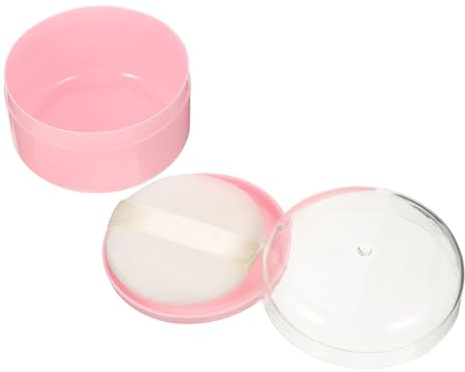 PACKOVE Behälter für Babypuder und Körperpuder mit Integrierter Puderquaste Kompakte Aufbewahrungsbox Handlich für Pflege Unterwegs und Reise