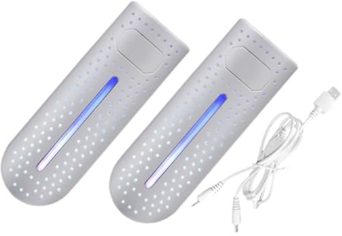 Elektrischer Stiefeltrockner Tragbar aus Abs für Warme Trockene Schuhe | Weißes USB Modell, Leichtes Gehäuse, für Hotel und Nasse Wintertage, mit Lichtfunktion