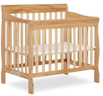 Dream On Me 4-in-1 Mini Baby Crib for Small Spaces, Aden, Natural