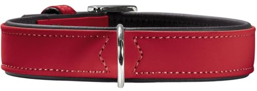 HUNTER SOFTIE Hundehalsband, Kunstleder, samtig, pflegeleicht, 65 (L), rot