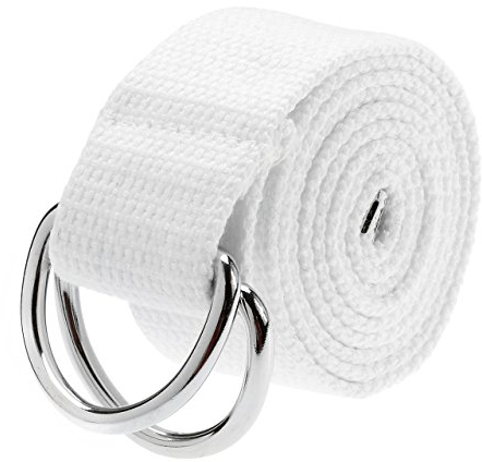 Faletony Herren Damen Gürtel Stoffgürtel mit Doppel D-ringe Schnalle Leinwand Canvas Jeansgürtel Belts 113cm + Original Geschenkbox