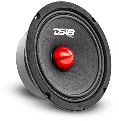 DS18 Pro-GM8.4B Haut-Parleur – 20,3 cm, Milieu de Gamme, Balle en Aluminium Rouge, 580 W Max, 4 ohms, Kapton VC – Haut-parleurs de Porte Audio de qualité supérieure pour système Audio stéréo de