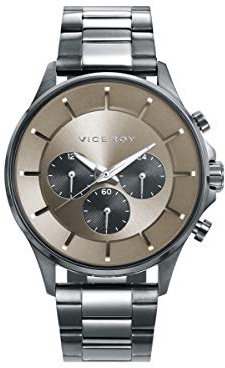 Viceroy Reloj Hombre Analógico Multifunción de Acero Inoxidable - 44 mm - Sub-Esferas Activas - Movimiento de Cuarzo - 42391