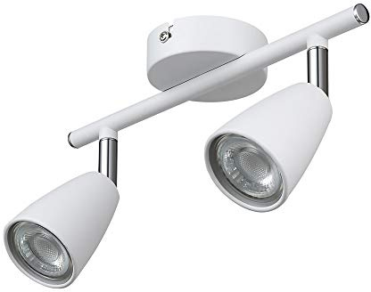 IMPTS LED Deckenleuchte Deckenlampe Deckenspot Spotleuchte 2 Flammig Weiss | inkl. 2 x 3W Leuchtmittel GU10, 250LM,230V, IP20,Warmweiß,Schwenkbar
