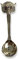 Victorian Style Wise Owl Head Salt Spoon with Ruby Stone 925 Sterling Sliver