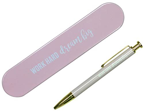 Papierdrachen Hochwertiger Kugelschreiber in Geschenkbox - ideale Geschenkidee zum Uni-Start - Rosa - für Frauen und Männer - mit motivierendem Spruch bedruckt - Set Nr 2