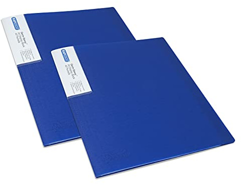 Rapesco 1675 Presentationsmapp med Antibakteriellt Skydd, 40 Fickor, A4, Blå, 2-Pack
