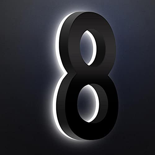 BLOWLIT LED NUMÉRO DE MAISON. Luminez les chiffres de la maison. 3D Flottant LED House PLAQUE NUMÉRO NUMÉRO DE MAISON ARIMÉE, PLAQUES DE MAISON D'ÉCLAIRAGE.-8_6 / 150mm