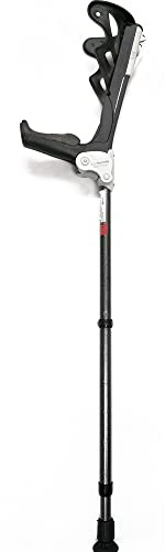 FDI - Muletas De Adulto Ergodynamic. Par De Muletas Regulables En Altura Con Amortiguación Y Empuñadura Suave. Ultraligeras De Aluminio. Color Negro. Talla M