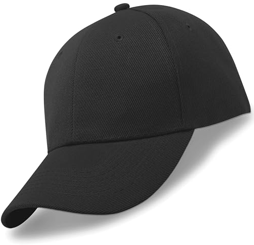 urban ace | Baseball Cap | Herren Damen | Snapback Verschluss, verstellbar | 100% Baumwolle Outdoor Running Sport Freizeit Basecap Loch Kappe Männer Frauen (Black)