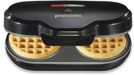 Proctor Silex Double Mini Waffle Maker With 4” Round Non-Stick Grids