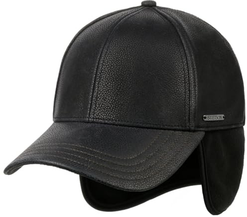 Stetson Chevrette Cowhide Cap Baseballcap Fullcap mit Ohrenklappen Damen und Herren Herbst Winter