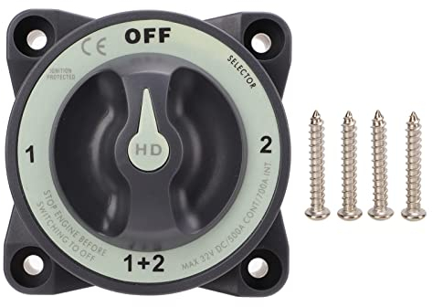 Marine-Batterie-Trennschalter, 500A Hochstrom, 4-Positionen Batterieschalter Hochleistung für Wohnmobil, Boote, Yachten, Campinganhänger