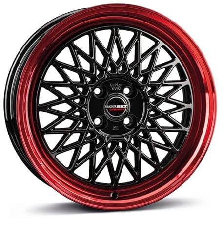 Borbet Felge B 7x17 ET30 4x100 black rim red B 70730100464,0BRR