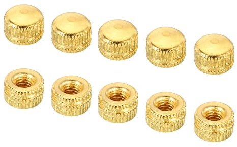 PATIKIL M4 25Pack Kappe Mutter Hutmutter Schraube Knopf Kappe Einsatz Bolzen Abdeckung Innengewinde Gerändelte Hardware Verbinder Lampe Licht Ausrüstung Elektrophorese Gold