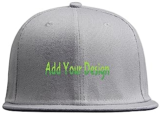 Hip-Hop Flat Bill Baseball Caps selber gestalten mit Fototext für Männer Frauen Verstellbare Baseballkappe Unisex, grau, One size