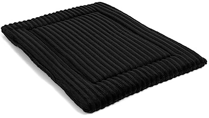 Wallace & Jones | Hundekissen kleine Hunde waschbar, ca. 60 x 45 cm, Hunde Liegematte Cardi, Liegedecke S, Hundematte samtartiges Breitcordstoff, Farbe schwarz