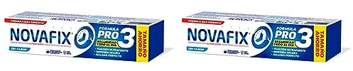 Novafix - Pro3 Sin Sabor - Fijación ultrafuerte - Crema adhesiva dentaduras postizas - 70 g (Paquete de 2)
