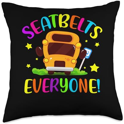 Seatbelts Everyone Magic School Bus Driver Schoolbus Throw Pillow