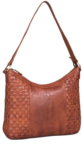 STILORD Katharina Elegante Hobo Bag Damen Leder geflochten - Schultertasche Damen-Handtasche zum Umhängen Tote Bag Leder Abendtasche Ausgehtasche Echtleder Farbe:Arona - braun