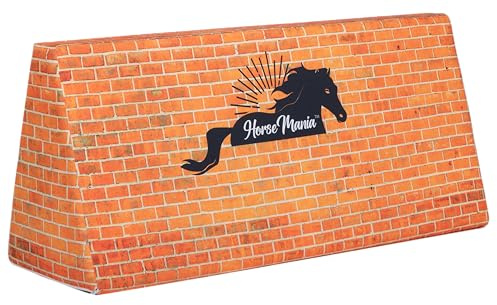 HorseMania Turnier Mauer für das Pferd - Trainings Zubehör für Konditionelles Training Sprungkraft, Dribbling, Beweglichkeit - Schaumstoffwand - Sicherheit beim Springen über Stangen - 110x40x50