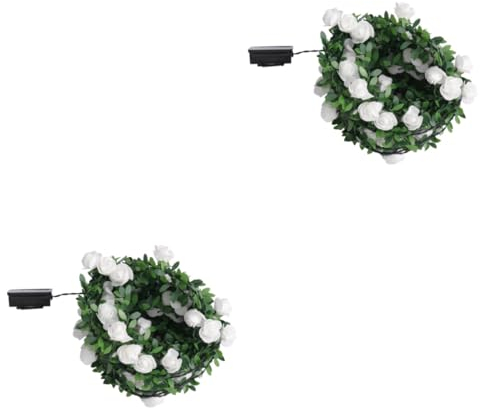Cabilock Lot De 2 Guirlandes Lumineuses Solaires Dextérieur À Led Guirlande De Roses Décoration De Jardin Faciles À Plier Pour Une Utilisation Créative