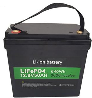SSCYHT Batería Litio LiFePO4 12V 50Ah BMS incorporada Larga Vida útil Más 3000 ciclos Potencia Salida 640Wh para Barco Motor Pesca con curricán Marino Camping RV Batería Repuesto 12,8V