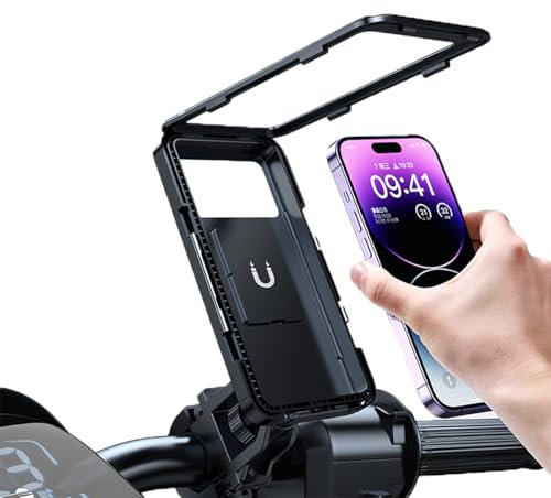 Yuexitech Fahrrad Handyhalterung Wasserdicht 360° Drehbar, Motorrad Handyhalterung Anti Vibration, Handyhalter Fahrrad Lenker für 4.7-6.7 Zoll Smartphones, E-Bike Halterung für Moped und Roller