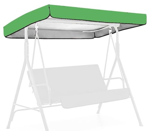 ZONADAH Replacement Canopy for Swinging 195x125x15cm Garden Swing Chair Cover UV Resistant Sunshade for Seat 2 Or 3 Seater Outdoor Waterproof Dustproof Cover Green