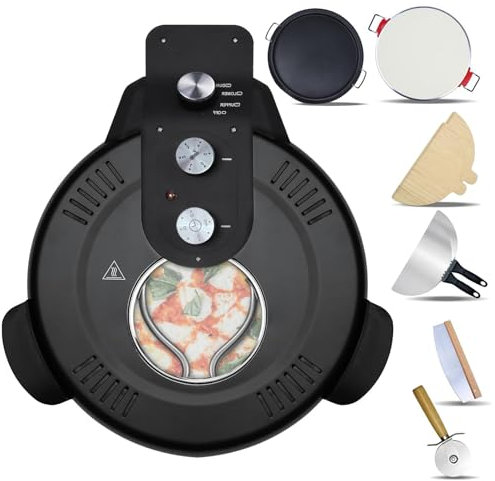 Electric Pizza Oven Indoor,16 Countertop Pizza Oven,Electric Pizza Oven Pizza Cooker with Pizza Stone & Grill Pan,Table Top Pizza Maker with Viewing Window, Timer, for Home Patio RV