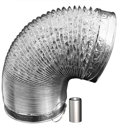 Acoustique Tube Pliable, Durite D'échappement, Flexible de Ventilation et Gaine Alu Flexible en Aluminium Double Couche avec Fil D'acier, pour Faux Plafond, Plafond Suspendu, Combles, Caves(3.0m,100mm