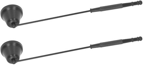 Eujgoov Manual Wick Fire Extinguisher, Candle Snuffer, Candle Extinguisher Good Decoration Long Handle Safe 2 Pcs for Home Restaurant Hotel (Black)