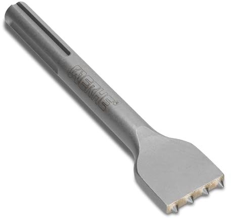WERHE SDS Max Hammermeißel 4 Zähne, 200 mm, Hartmetall, für Beton und Stein | Legierter Stahl, Werkzeugaufnahme 18 mm, kompatibel mit gängigen Bohrhämmern, 0,4 kg, für Abbruch und Oberflächenvorbereitung