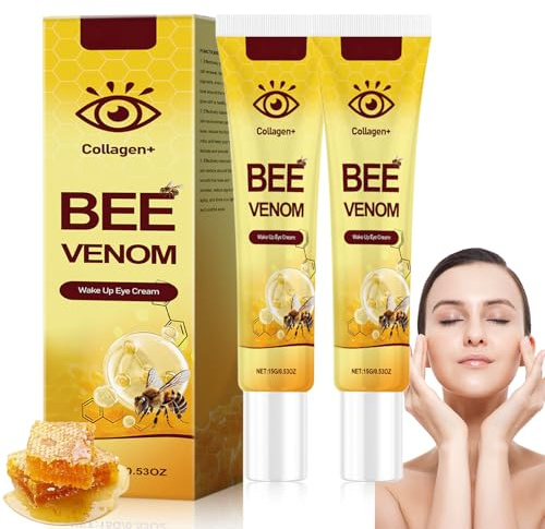 2 Pezzi Bee Venom Eye Cream, Crema Occhi Antirughe, Crema Contorno Occhi Occhiaie per Uomini e Donne, Creme occhi Veleno D'api Per Tutti I Tipi Di Pelle, Crem-a Occhiaie Uomo (30g)