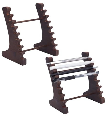 OLYCRAFT 2 Set Stifthalterständer Aus Holz 8 Schlitze Stiftständer Schwarze Make Up Pinselhalter Augenbrauenstiftständer Horizontaler Stiftständer Pinselregal Organizer Für Home Office 13.2x10x14.5cm